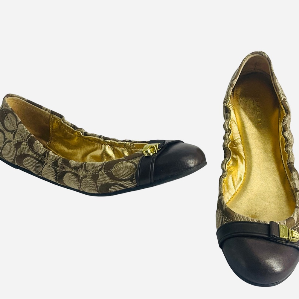 Coach Delphine Signature Ballet Flats Size 8.5 Br… - image 4